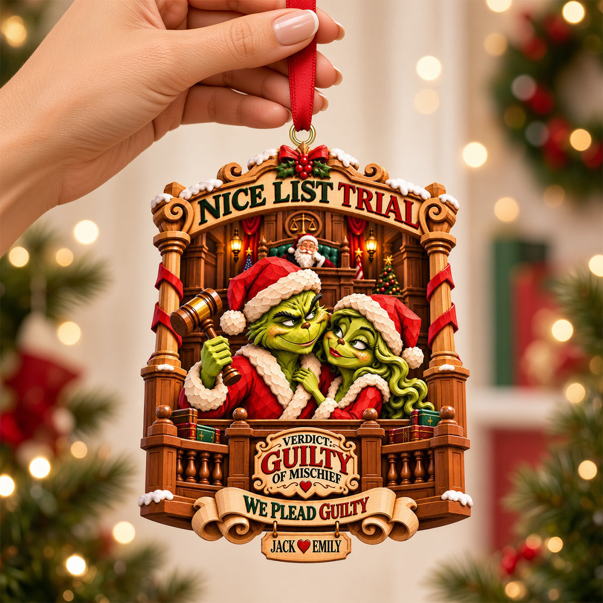 Couple Nice List Trial Christmas Ornament - Personalized Gifts For Couple 08hatn121026 Ornament PopCulturePrints