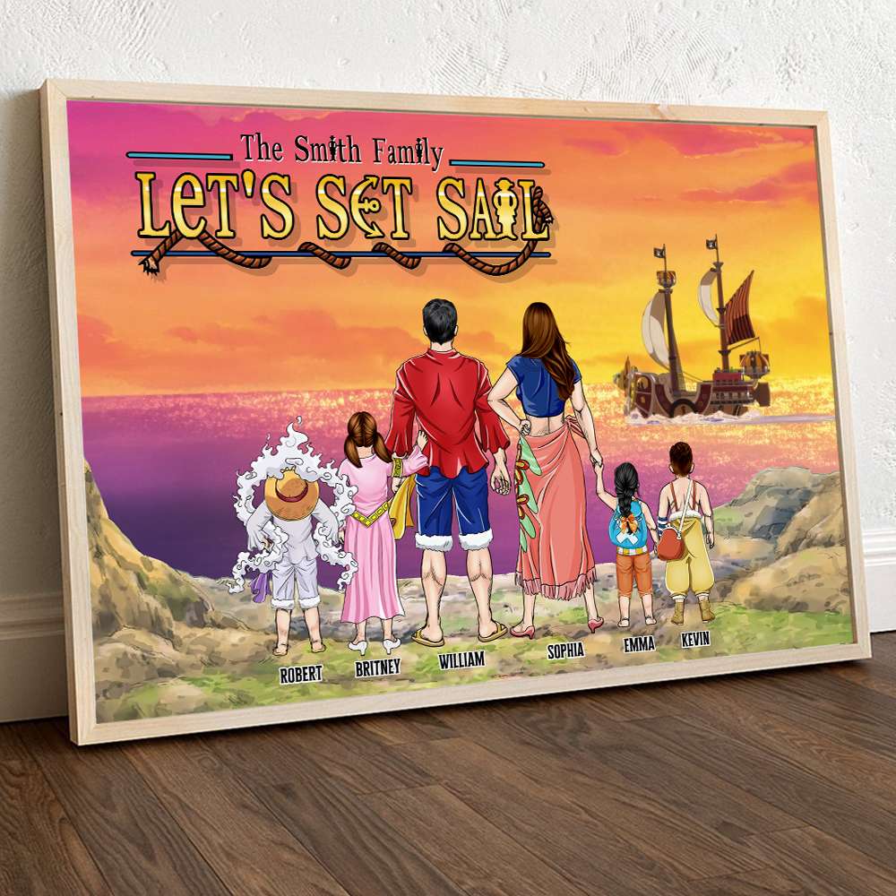 Personalized Family Canvas Print: Let's Set Sail Together Poster & Canvas PopCulturePrints