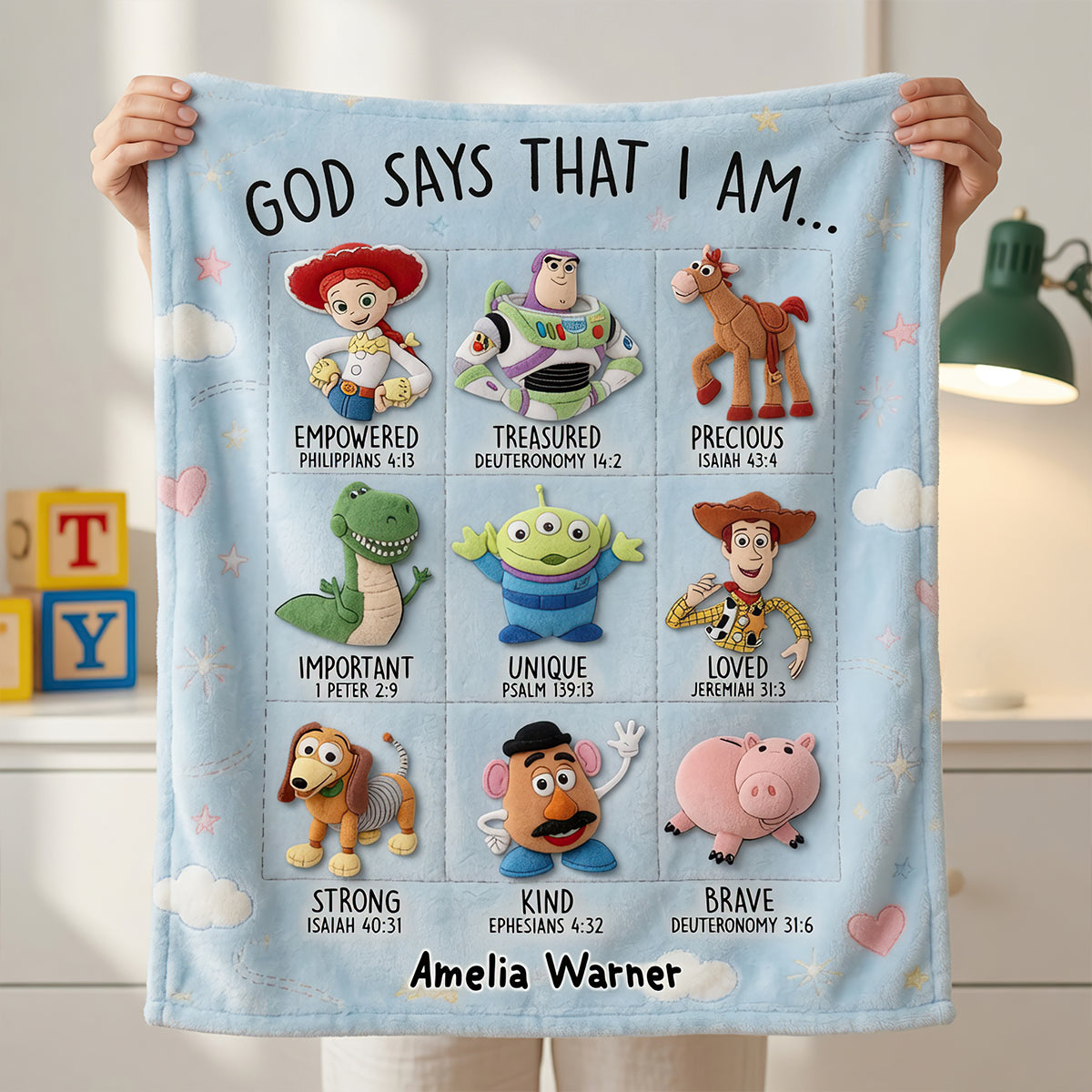 God Says That I Am... Blanket - Personalized Gift for Anniversaries Blanket PopCulturePrints