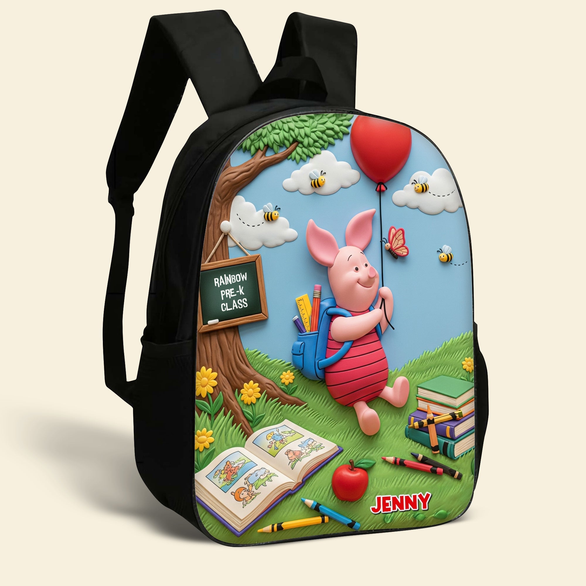 “Let Imagination Soar!” – Floating To School Cute Cartoon Kid School Bag – Personalized Gifts for Kids Backpack PopCulturePrints