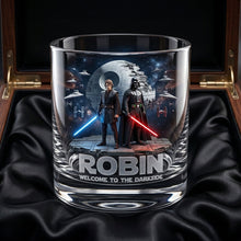 Load image into Gallery viewer, Engage in a Galactic Journey - Space Adventure Round Glass - Personalized Gifts for Sci-Fi Lovers Glass PopCulturePrints
