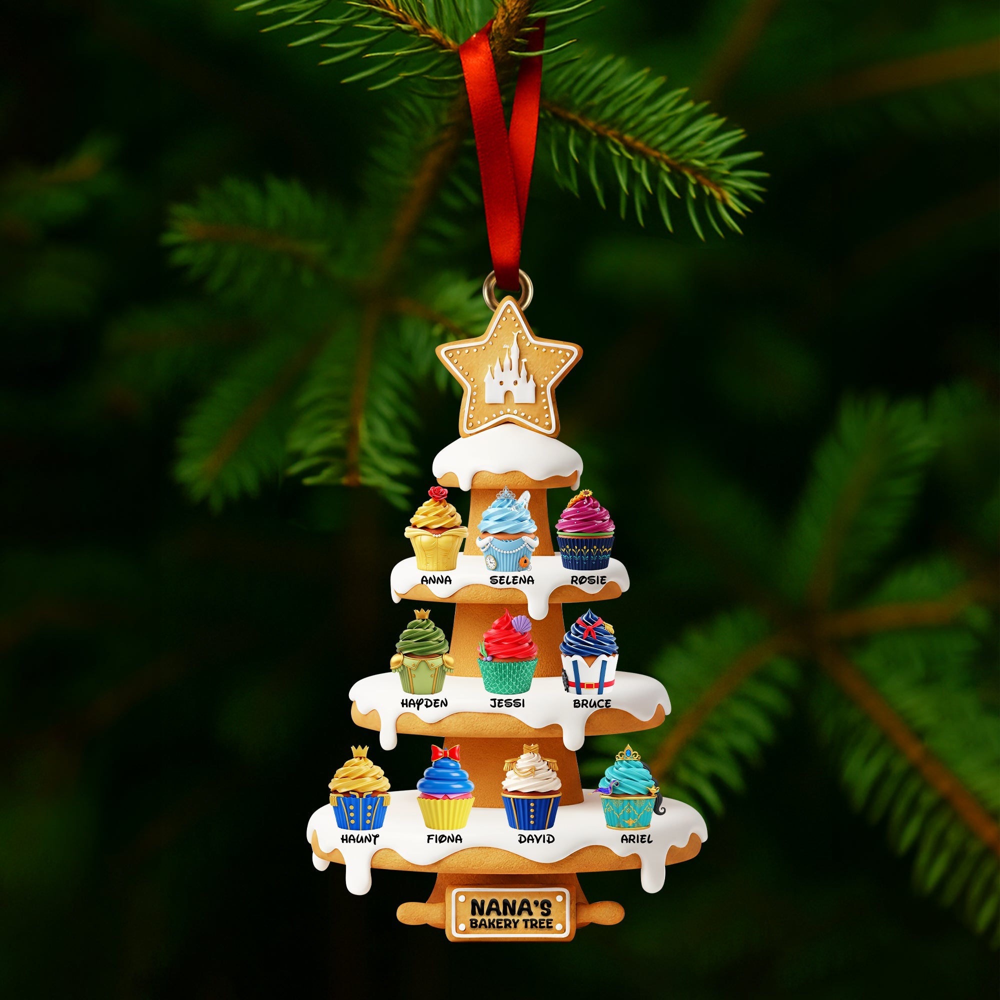 Sweet Cupcakes Christmas Ornament - A Personalized Gift for Grandmas Who Bake Ornament PopCulturePrints