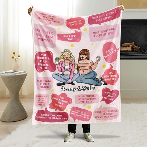 Personalized Besties Blanket - Fun Quotes for Friendship Blanket PopCulturePrints