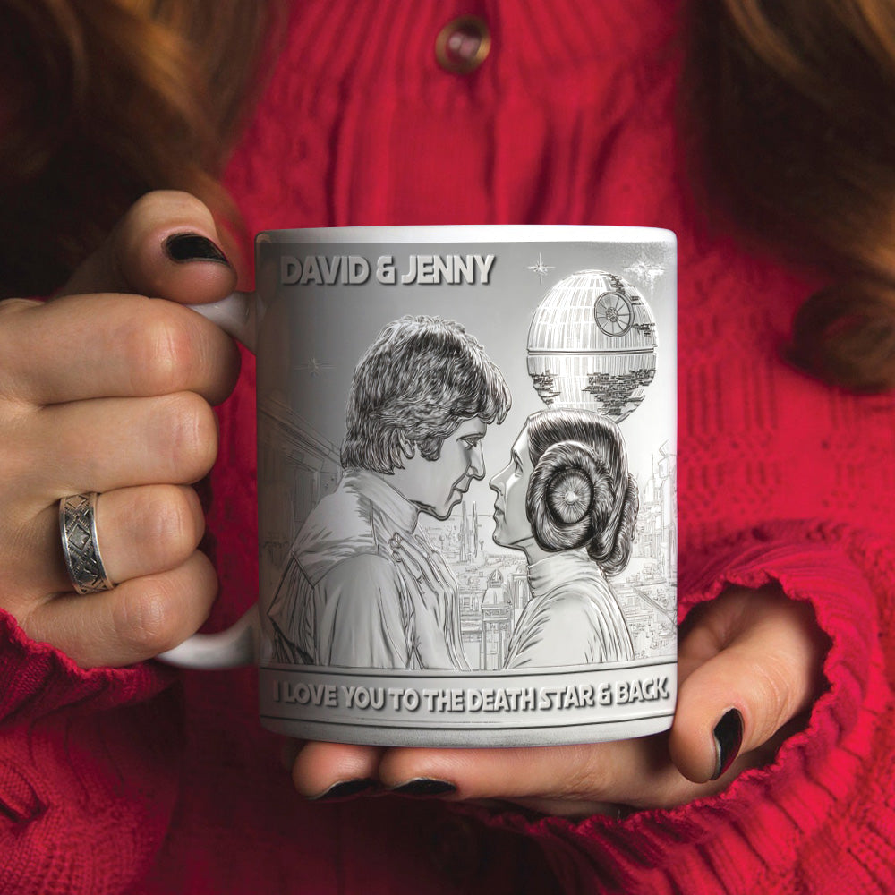 I Love You to the Death Star & Back - Galaxy Couple Mug Coffee Mug PopCulturePrints