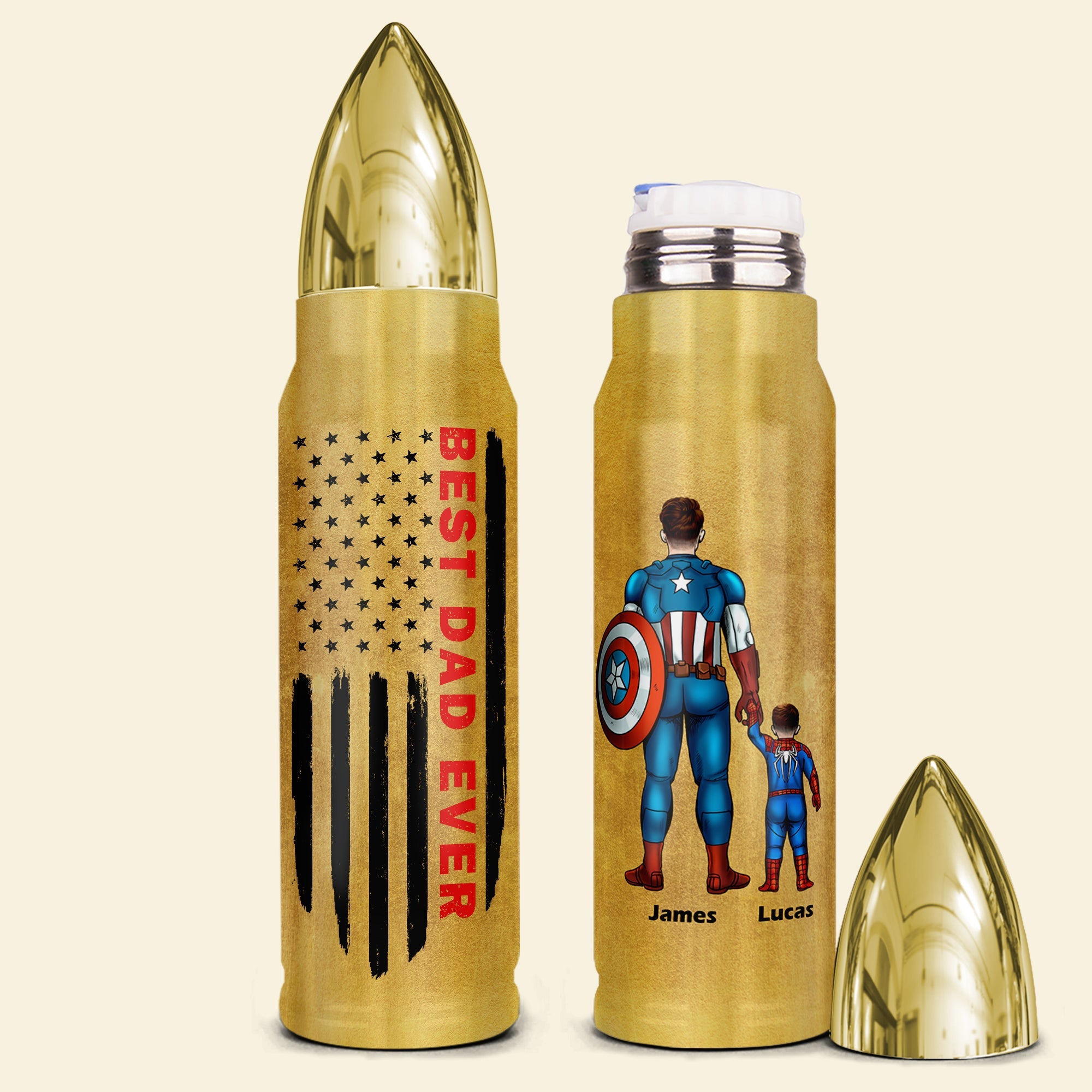 Customizable Bullet Tumbler Gift for Dad - Best Dad Ever Theme