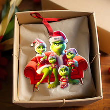 Load image into Gallery viewer, Personalized Green Monster Family Christmas Ornament Ornament PopCulturePrints
