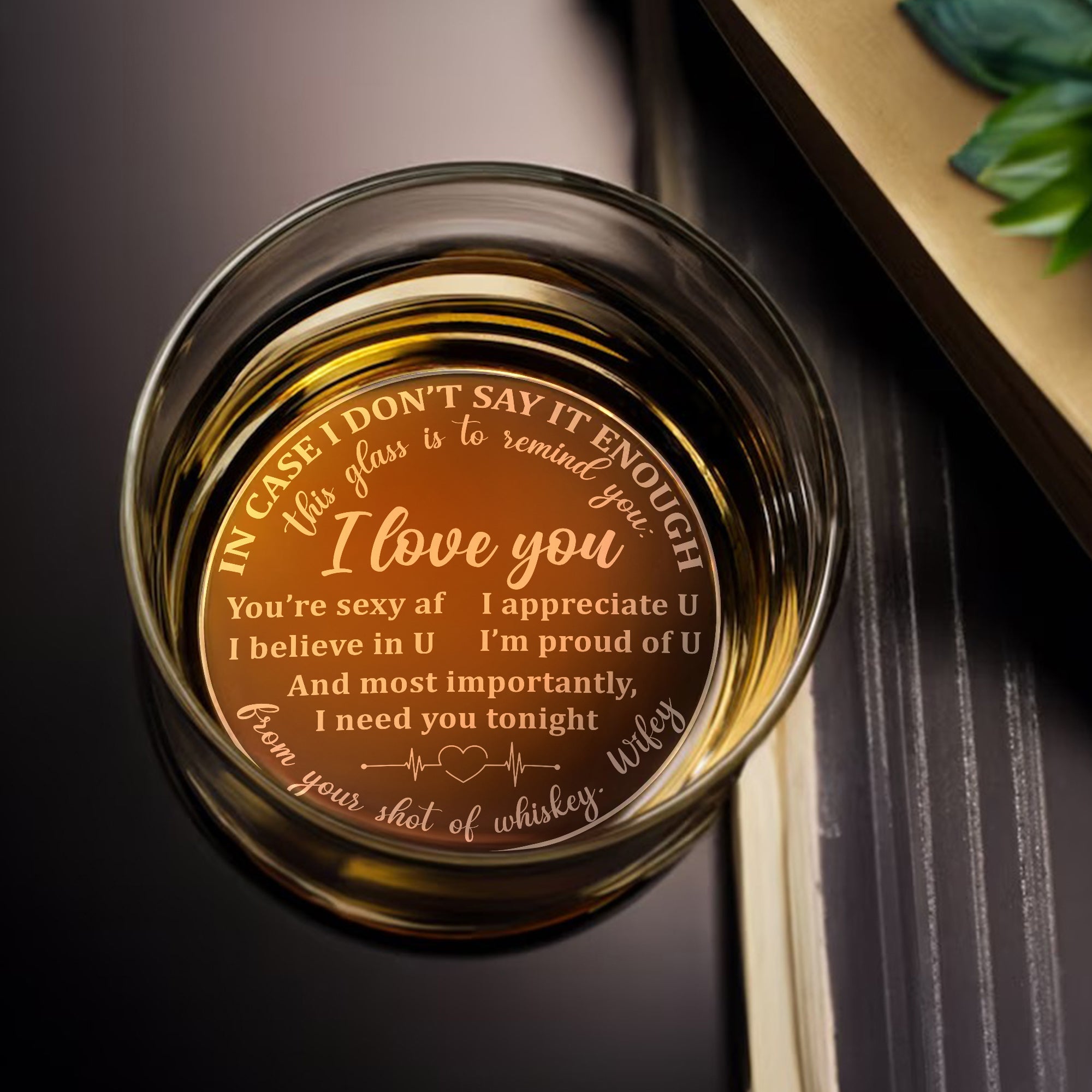 Personalized Engraved Whiskey Glass for Couples - Love Message Whiskey Glass PopCulturePrints