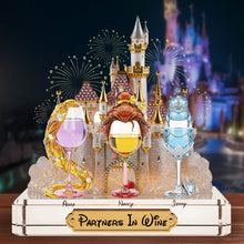 Load image into Gallery viewer, Partners In Wine - Personalized Drink Princess Besties Plaque Shaped Plaques PopCulturePrints
