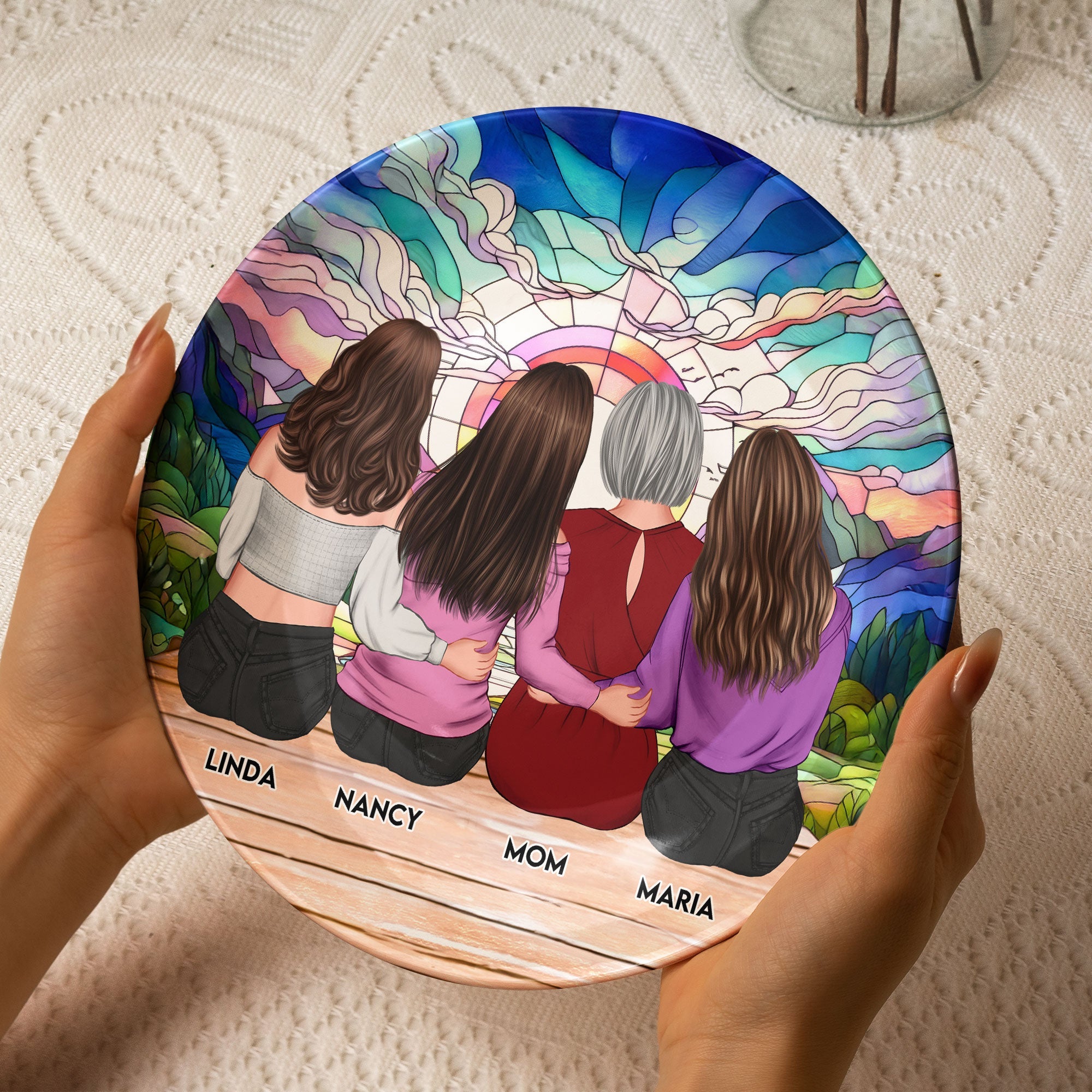 Together Forever - Personalized Ceramic Plate for Mom & Daughters Ceramic Plate PopCulturePrints