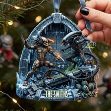 Load image into Gallery viewer, “Unleash the Galaxy's Heroes” - Alien Fighter Ornament - Personalized Gift for Alien Lovers
