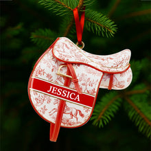 Load image into Gallery viewer, A Gift for Every Equestrian: Personalized Equestrian Saddle Ornament - A Custom Christmas Present for Horse Riding Enthusiasts Ornament PopCulturePrints
