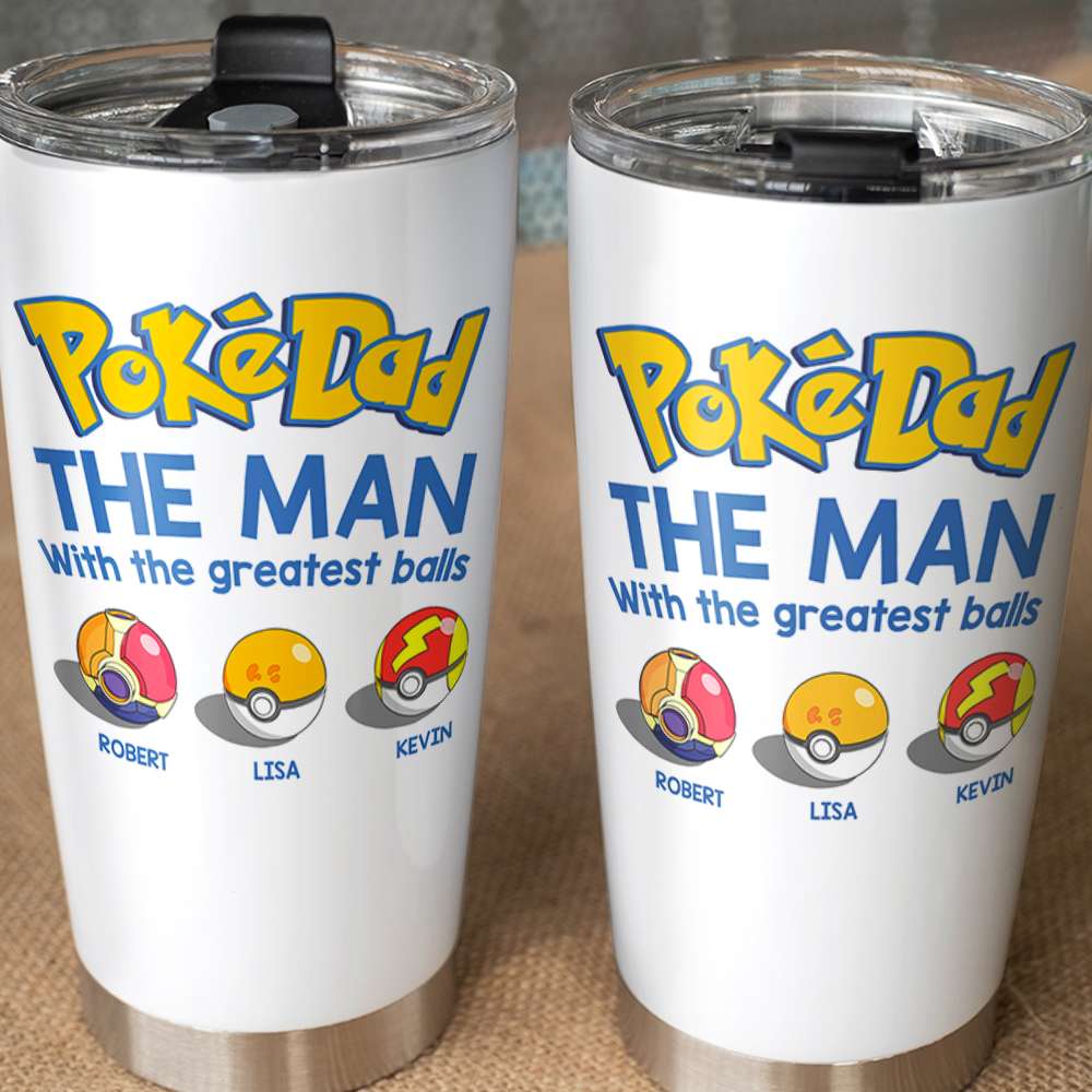 Personalized Poke Dad Tumbler - The Greatest Balls Gift for Dad