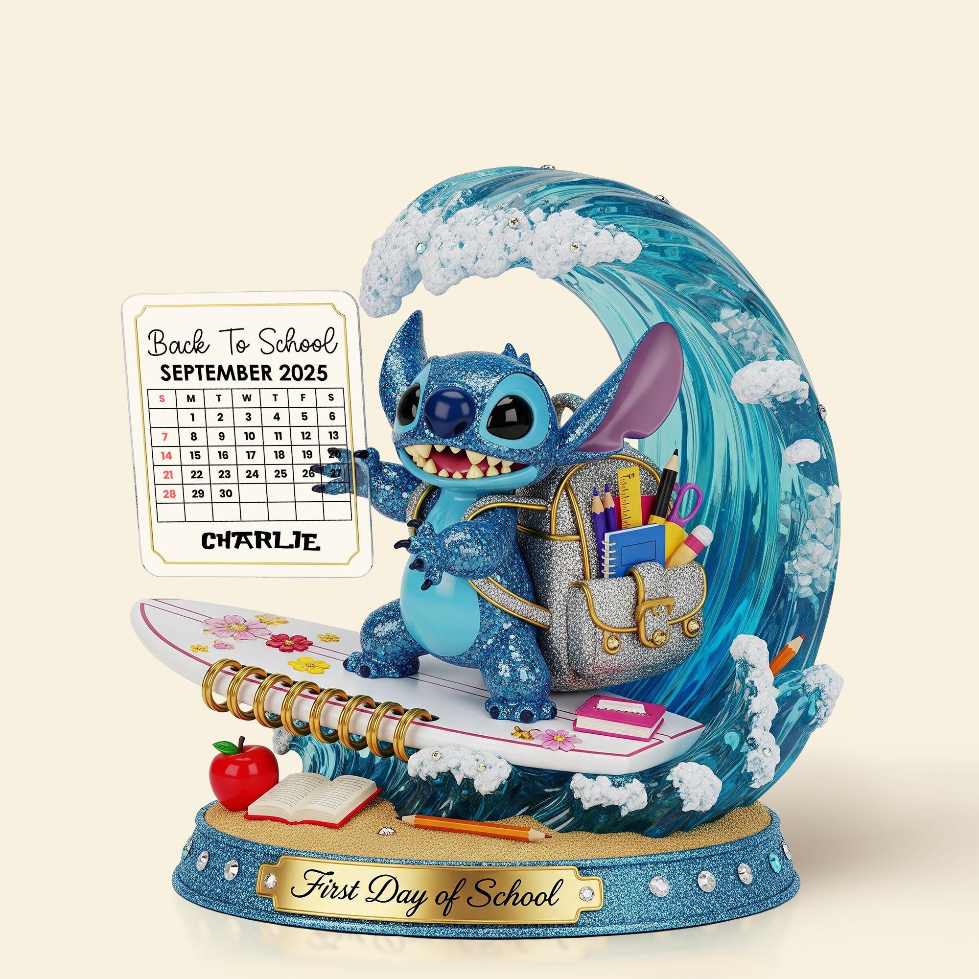 Ride the Wave of Joy: Back to School Blue Monster Plaque - Personalized Gift for Kids Shaped Plaques PopCulturePrints