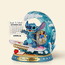 Load image into Gallery viewer, Ride the Wave of Joy: Back to School Blue Monster Plaque - Personalized Gift for Kids Shaped Plaques PopCulturePrints
