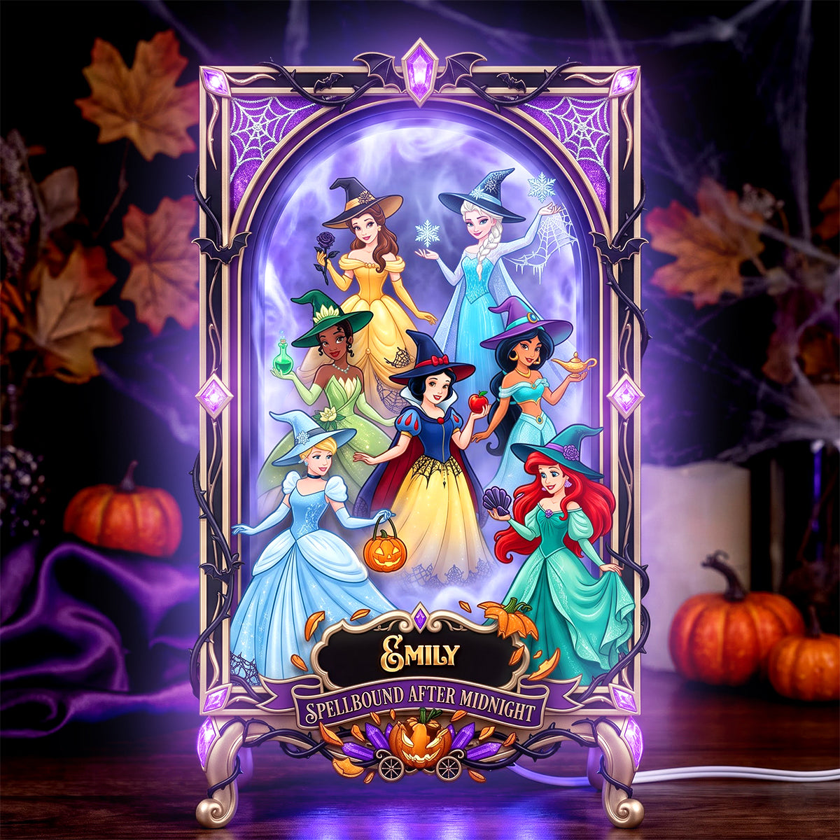 “Enchant Your Sisterhood This Halloween!” - Spellbound Halloween Light Box - Personalized Gift for Sisters, Friends, and Halloween Lovers Light Box PopCulturePrints