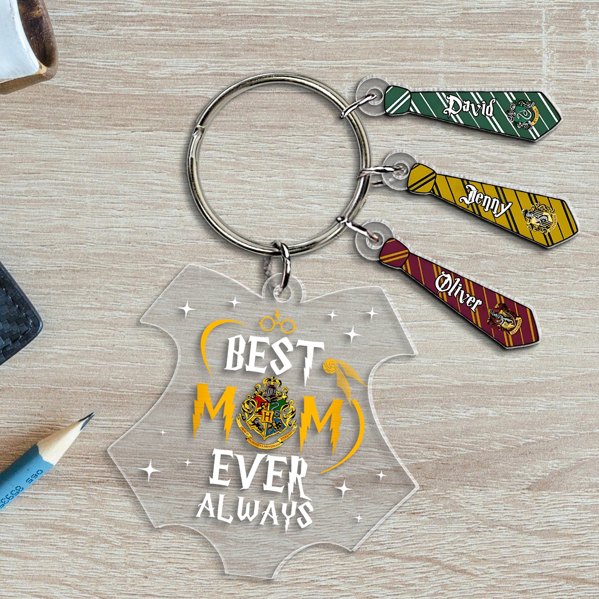 Personalized Best Mom Ever Keychain - Harry Potter Themed