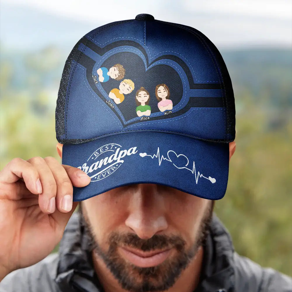 Best Grandpa Ever - Personalized Classic Cap for Dad, Granddad, or Pet Lover Classic Cap PopCulturePrints