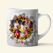 Load image into Gallery viewer, Love Blooms: Personalized Mouse Couple Mug - Perfect Gift for Couples Coffee Mug PopCulturePrints
