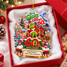 Load image into Gallery viewer, Celebrate with Grinch - Personalized 60th Anniversary Acrylic Ornament | Perfect Christmas Gift
