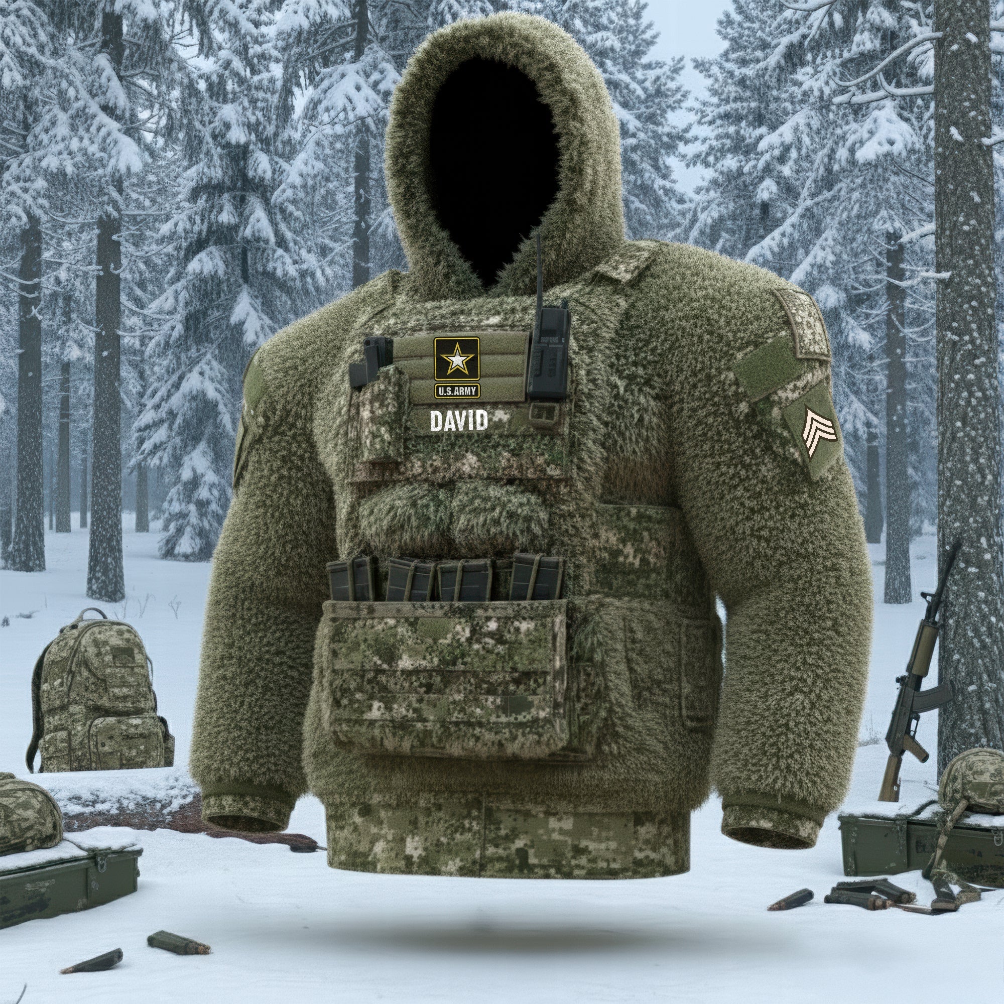 Honor Your Hero: Military Pride 3D Shirt - Personalized Gifts for Veterans AOP Products PopCulturePrints