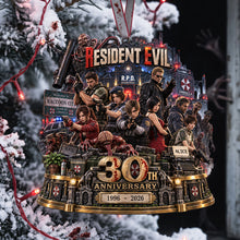 Load image into Gallery viewer, "Survive the Horror! Celebrate 30 Years of Resident Evil - Personalized Ornament Gift for Gamers and Horror Fans" Ornament PopCulturePrints
