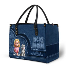 Load image into Gallery viewer, “A Loving Tribute to Dog Moms” - Personalized Leather Bag, Custom Gift for Pet Moms, Grandma, and Dog Lovers Leather Bag PopCulturePrints
