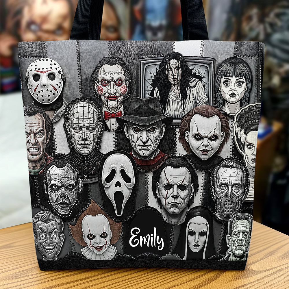 Celebrate Horror with Customization – Horror Patches Tote Bag Tote Bags PopCulturePrints