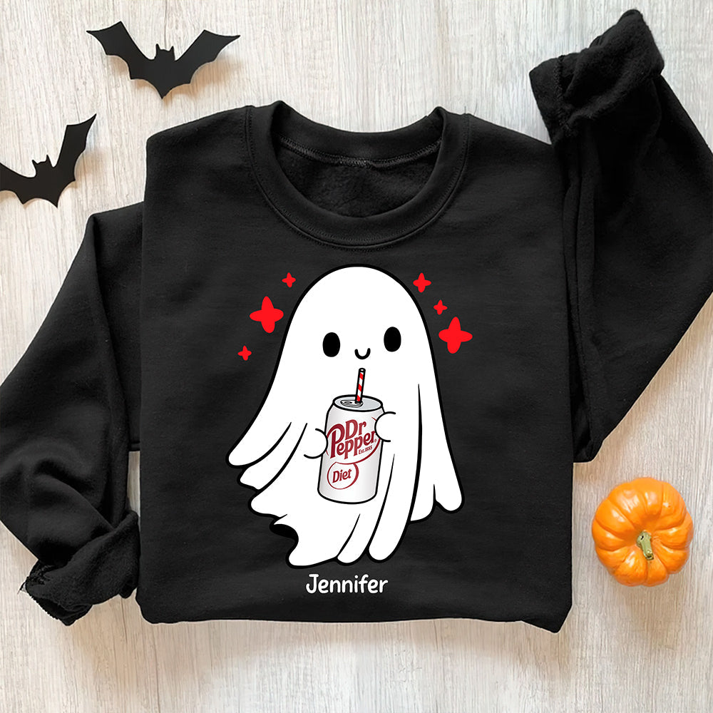 Boo-tiful Ghost & Sip Halloween Shirt - Personalized Gift for Ghost Lovers Shirts PopCulturePrints