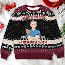 Load image into Gallery viewer, Custom Pickleball Dad Christmas Sweatshirt - Personalized Gift Ugly Christmas Sweater PopCulturePrints
