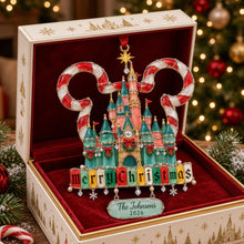 Load image into Gallery viewer, "Create Your Winter Wonderland!" - Nostalgia Castle Sea Glass Effect Ornament, Personalized Gift for Every Occasion Ornament PopCulturePrints
