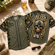 Load image into Gallery viewer, "My Oath Never Expires" - Personalized Military Legacy Jersey Shirt - Custom Gift for Veterans and Military Enthusiasts AOP Products PopCulturePrints
