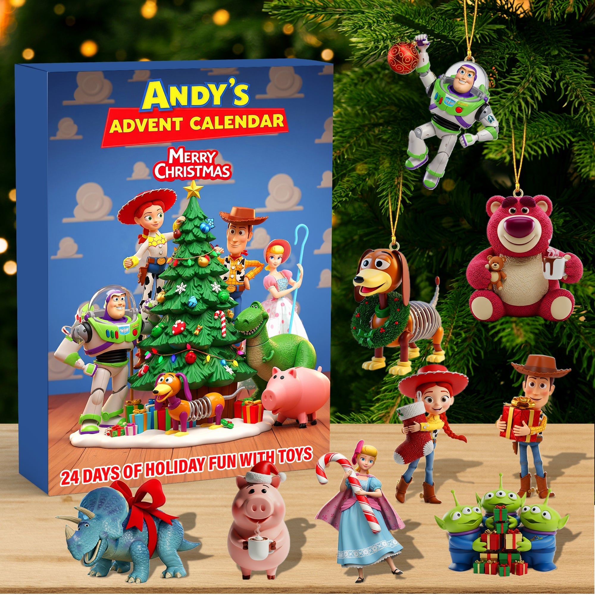 “Countdown to Joy with Andy's Advent Calendar!” - Personalized Holiday Fun - Gift for Kids and Toy Lovers Advent Calendar PopCulturePrints