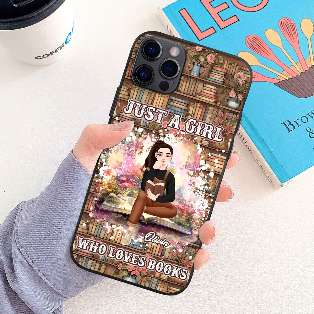 Customizable Phone Case for Book Lovers - Just a Girl Who Loves Books Phone Case PopCulturePrints