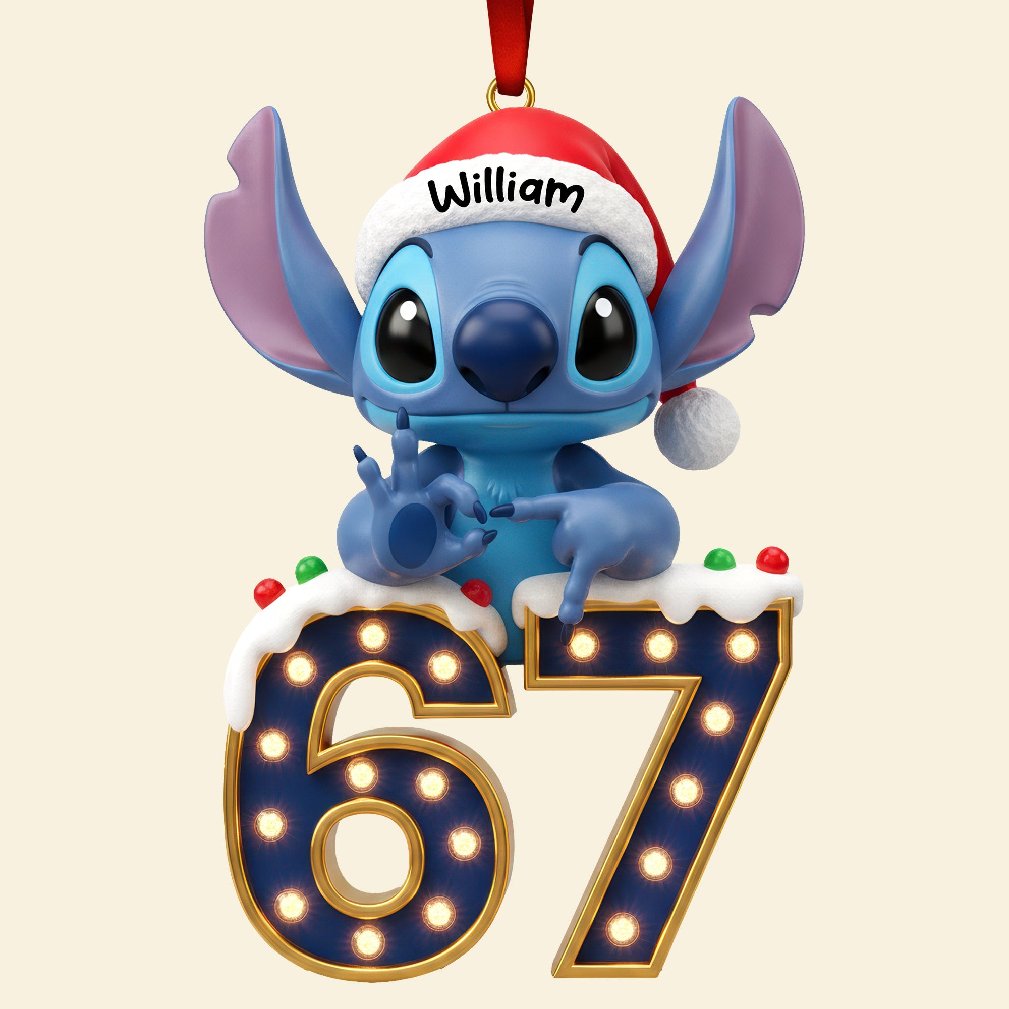 Aliens Celebrate with Joy - Personalized Acrylic Christmas Ornament Ornament PopCulturePrints