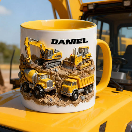 “Perfect Gift for Truck Lovers!” - Customized Construction Vehicles Coffee Mug - Great for Truckers, Dads, and Construction Enthusiasts Coffee Mug PopCulturePrints