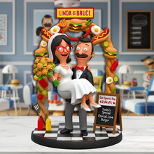 Load image into Gallery viewer, Eternal Love Burger – Personalized Couple Acrylic Plaque for Special Occasions Shaped Plaques PopCulturePrints
