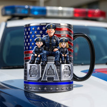 Load image into Gallery viewer, “The Police Officer, The Myth, The Legend” Magic Mug - Personalized Gifts for Dad, Grandpa, and Police Officers Coffee Mug PopCulturePrints
