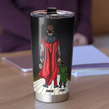 Load image into Gallery viewer, Mighty Dad Personalized Tumbler - Best Dad in the Galaxy Tumbler Cup PopCulturePrints
