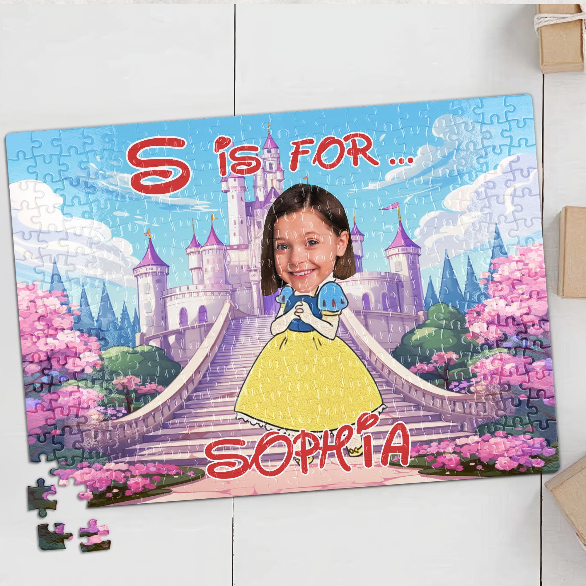 Custom Princess Photo Jigsaw Puzzle for Kids - Personalized Gift Wood Sign PopCulturePrints