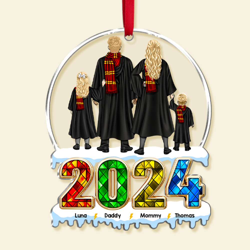 Custom Family Acrylic Ornament - Magical 2024 Themed Design