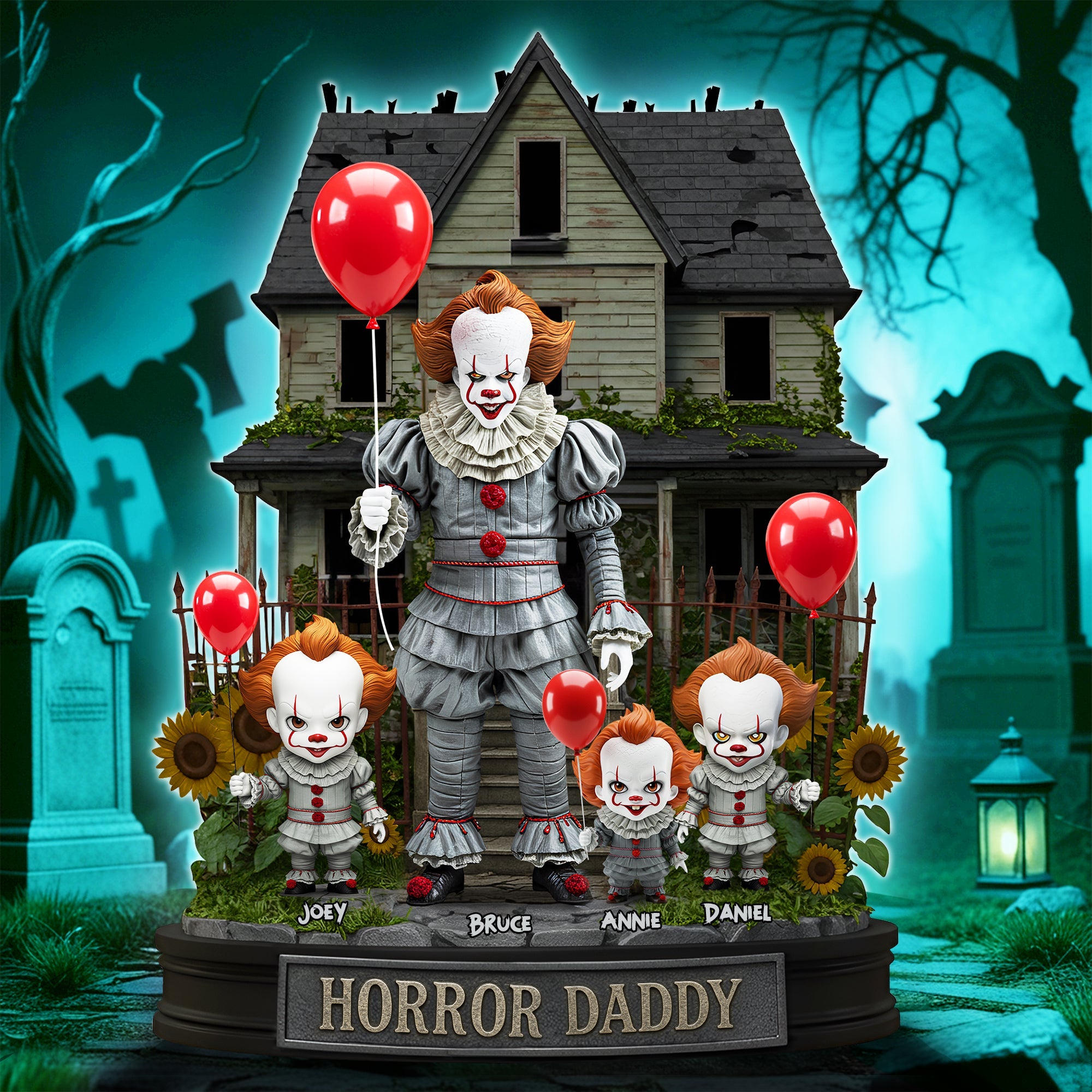 "Embrace the Spook - Personalized Horror Daddy Acrylic Plaque - Gift for Dad, Grandpa, and More!" Shaped Plaques PopCulturePrints