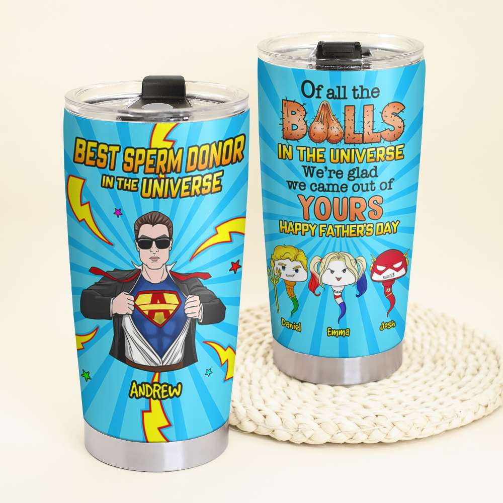 Funny Personalized Super Dad Tumbler - Father's Day Gift Tumbler Cup PopCulturePrints