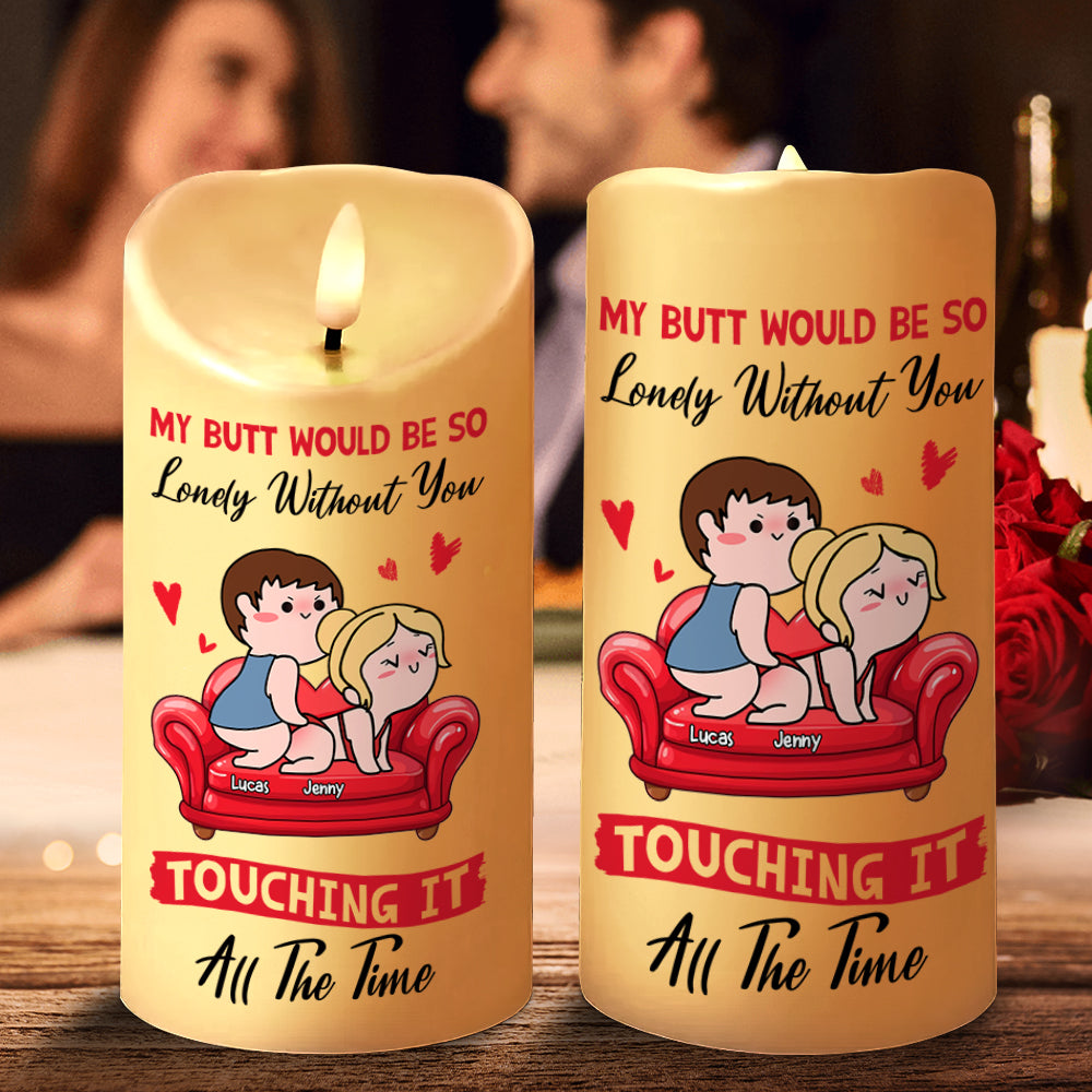 Personalized Funny LED Candle for Couples - Touching All The Time Led Candle PopCulturePrints
