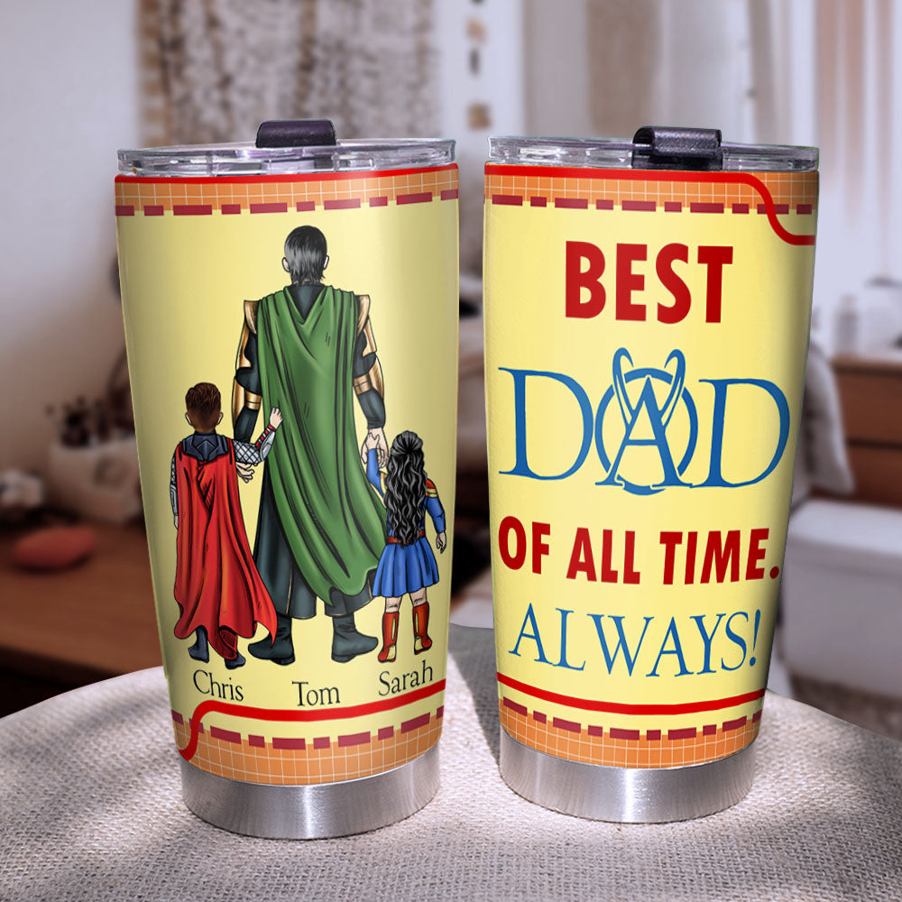 Superhero Dad Custom Tumbler - Personalized Gift Tumbler Cup PopCulturePrints
