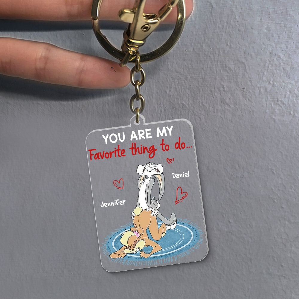Personalized Couple Keychain - You Are My Favorite Thing Keychains PopCulturePrints