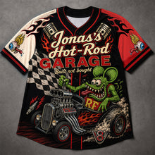 Load image into Gallery viewer, “Built Not Bought” - Distinct Hot Rod Baseball Jersey Shirt - Personalized Gifts for Hot Rod Enthusiasts
