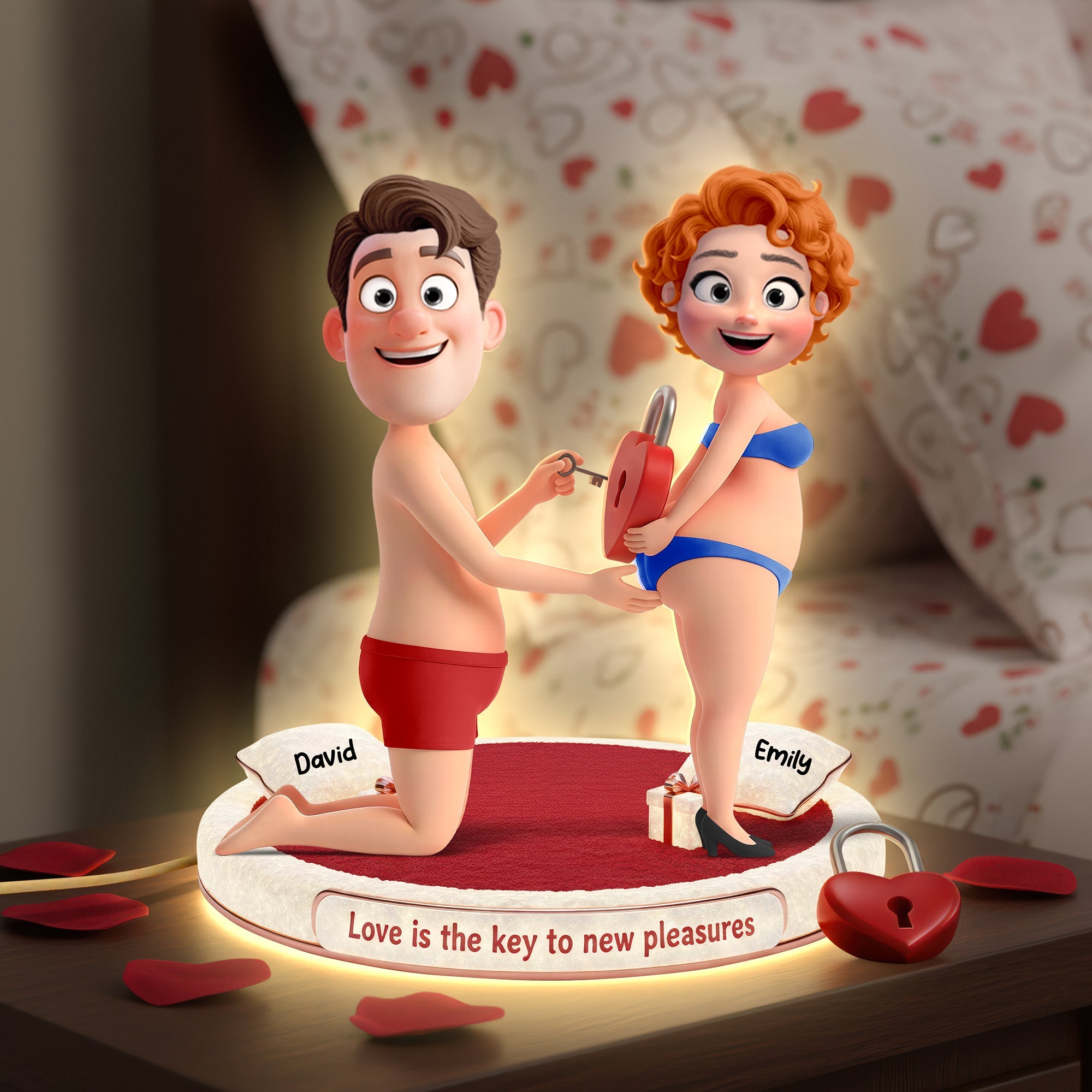 Love Is The Key Light Box - Personalized Gifts for Couples Light Box PopCulturePrints