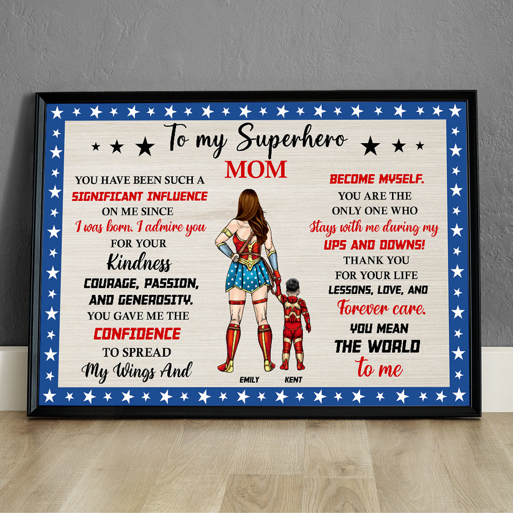 Personalized Superhero Mom Canvas Print - Heartfelt Mother's Day Gift Poster & Canvas PopCulturePrints