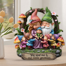 Load image into Gallery viewer, You and Me &amp; Our Little Gnomies - Personalized Happy Gnome Family Acrylic Plaque Shaped Plaques PopCulturePrints
