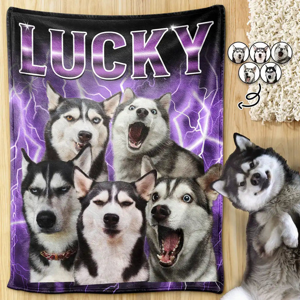 Unleash the Laughter with This Custom Photo of Your Pets - Personalized Pet Blanket for Dog Lovers Pet Blanket PopCulturePrints